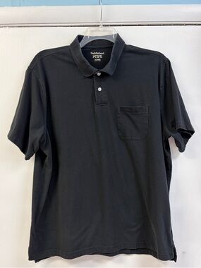 Saddlebred Men's Black Short-Sleeve Polo with Chest Pocket